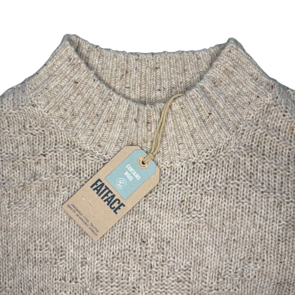 NWT Fat Face Ivory Snowflake Wool Jumper Sweater Size 6 - Picture 10 of 11